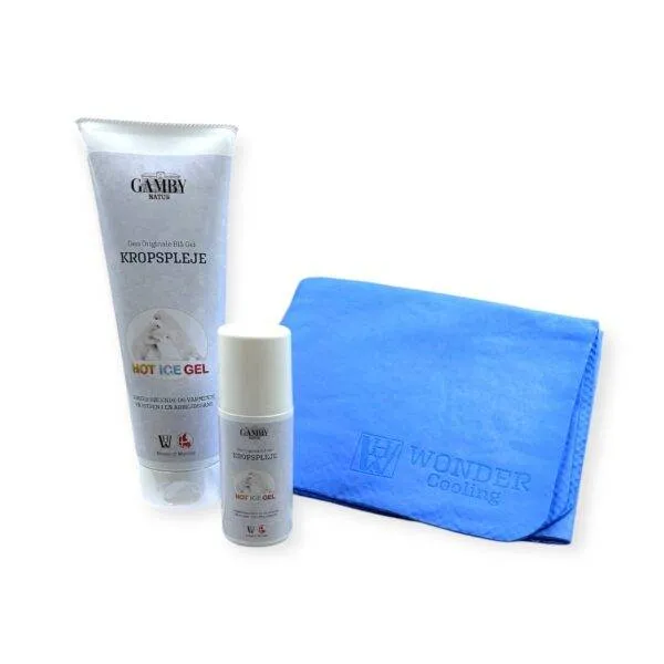 Kropspleje Tube (250 ml), Kropspleje Roll-On (60 ml) & Blå Wonder Cooling Klud
