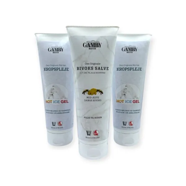 1 Bivoks Salve & 2 Kropspleje 3x250ml